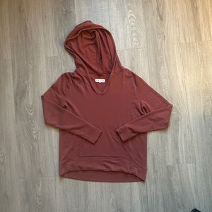 Loft Lou & Grey Mauve V-Neck Hoodie W/Pockets (S)